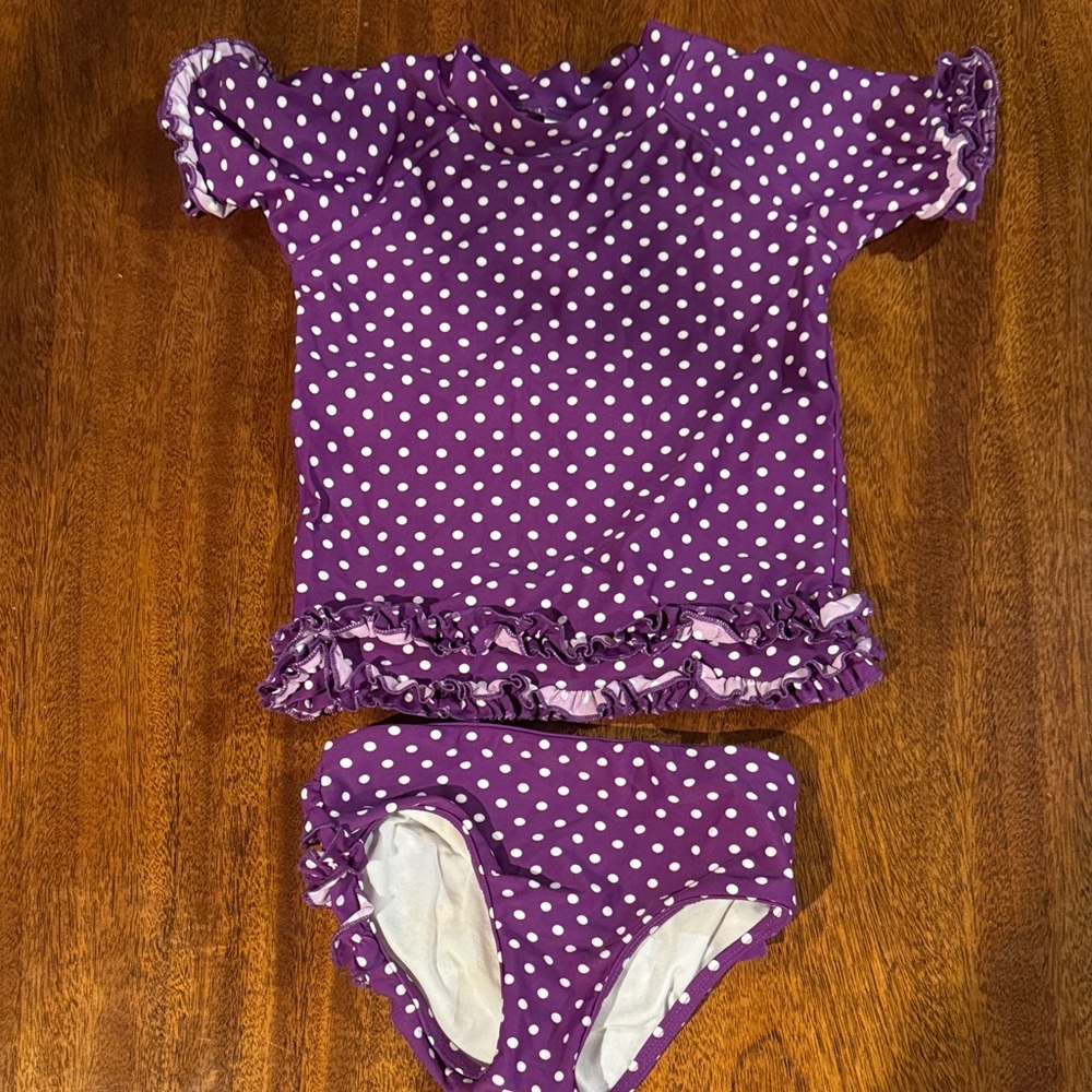 Ruffle Butts purple two piece swim suit